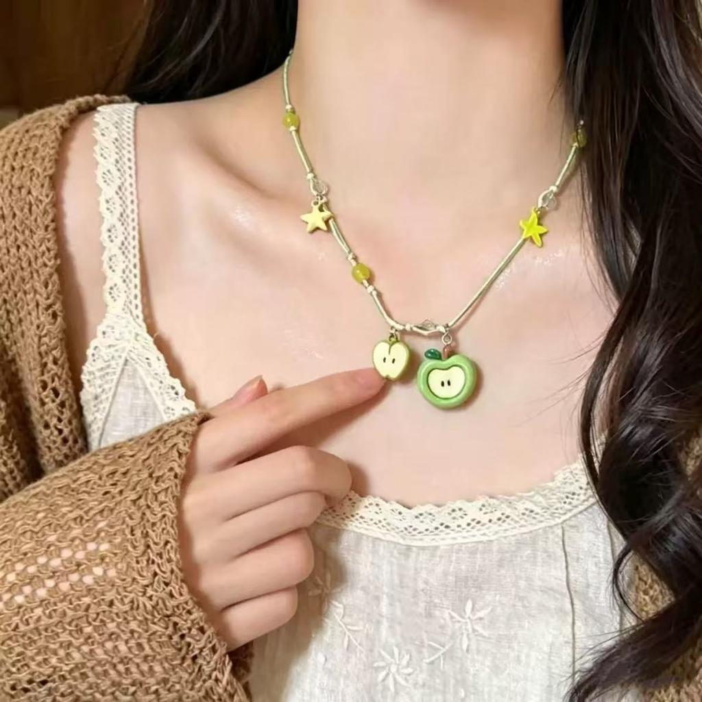 Seaside Vacation Wind Dopamine Shell Beaded Necklace Girls Niche Design Sense Collarbone Chain Summer Vacation Wind Match