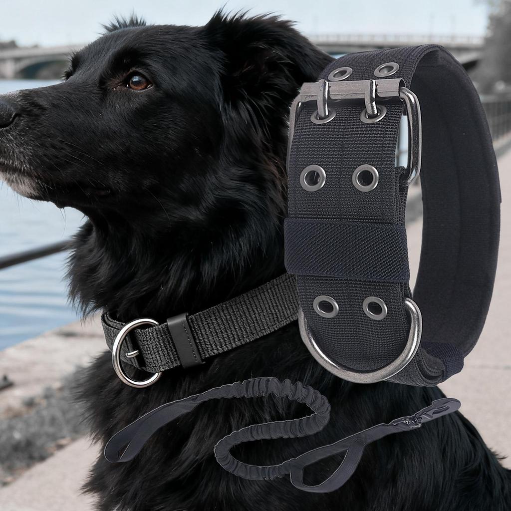 Collar For Dogs Wide Pet Traction Supplies With Leashes Wide Collar For Dogs For Walking Exercise Obedience Training Camping