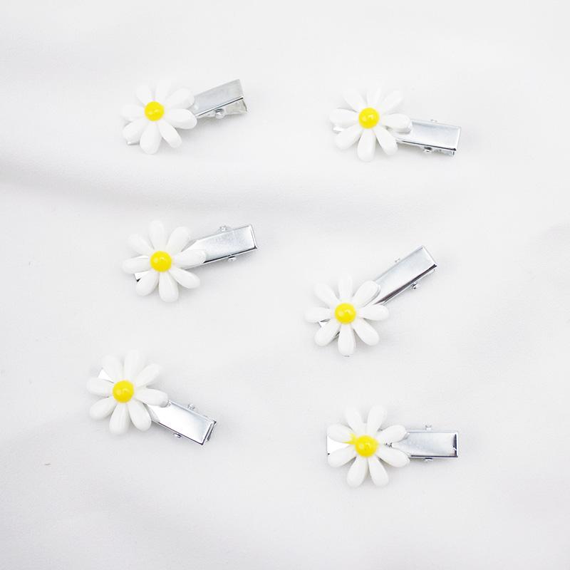 Lystrfac12/6/3Pcs Fashion Daisy Decor Hair Clips for Women Girls Head Top Clip Hairpin Hairgrips Headwear Hair Accessories