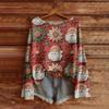 Women's Fashion Long Sleeve Christmas Snowman Snowflake Print Jacket Cardigan