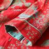 2026 New Spring and Autumn Women's Pajama Set 100% Cotton Gauze Retro Color Knitted Home Clothes Long Sleeve Set Sleepwear