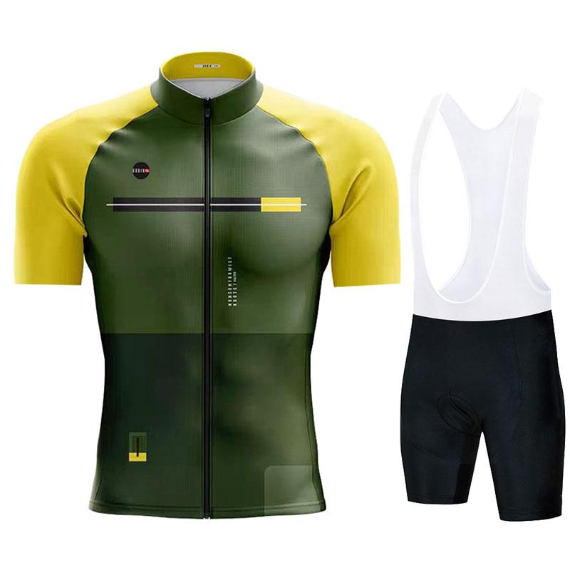 Gobikful Ensemble Maillot de Cyclisme Manches Courtes Vêtements de Vélo 2026 Été Homme Bleu Maillot VTT Ciclismo Ensemble Cuissard à Bretelles Vélo