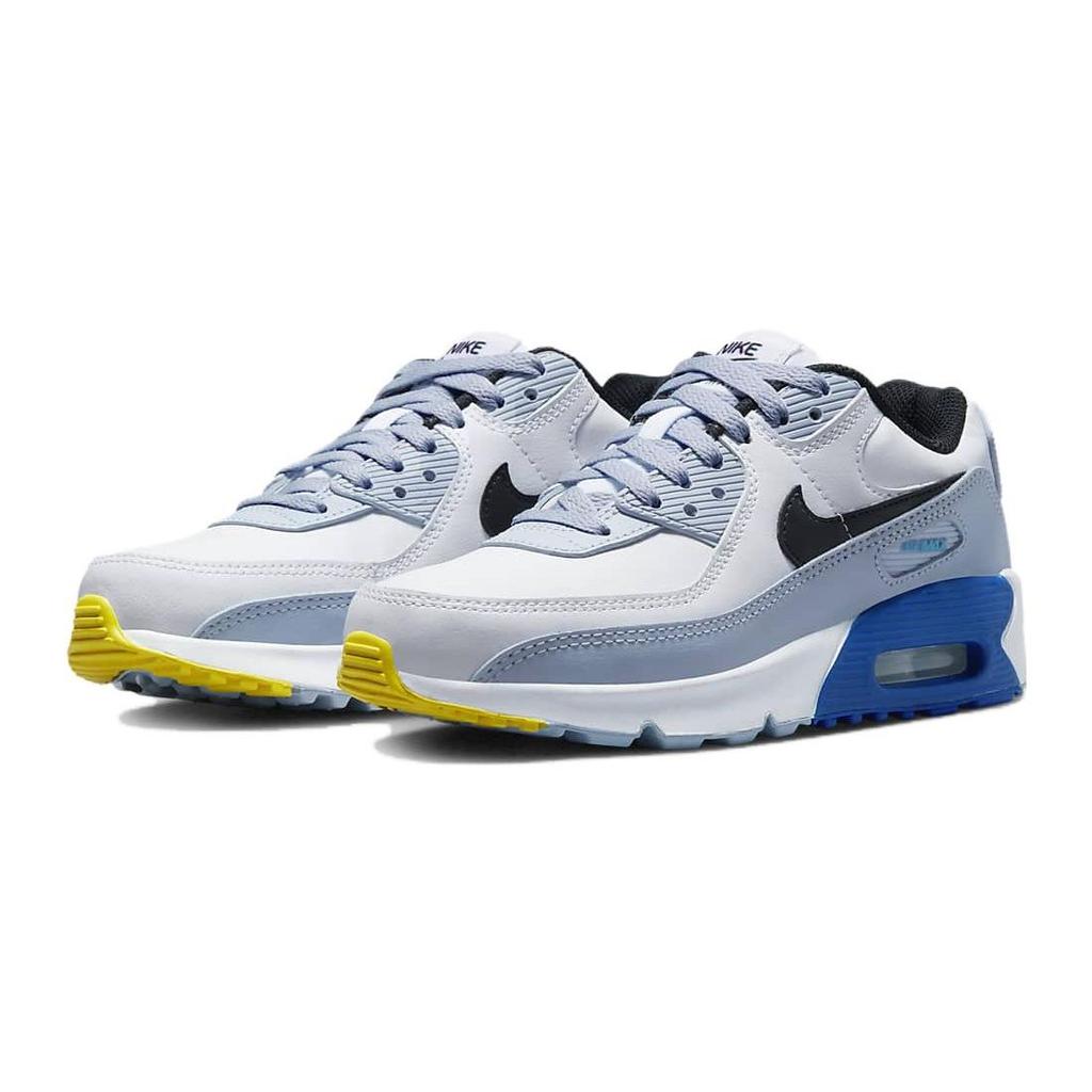 Nike Air Max 90 Leer GS Wit Blauw Whisper Kinder Sneakers Hyper-Royal Zwart DV3607-101