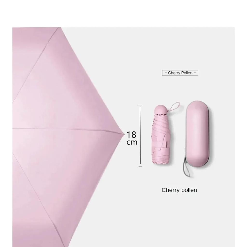 1pcs Mini Folding Umbrella UV Protection Waterproof Compact Travel Umbrella with 6 Ribs Steel Frame Sun Rain Protection Parasol