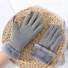 Polar Fleece 2 Finger Flip Gloves Soft Plush Thickened Gloves Women Anti-cold Mittens  Cycling