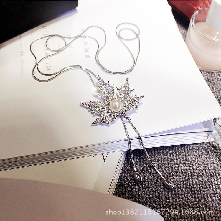 Japanese and Korean sweater chain necklace female Internet celebrity personality versatile tassel long pendant accessories