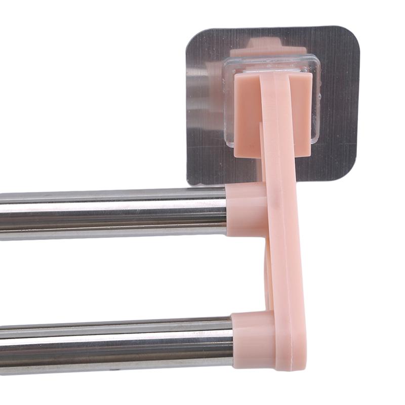 Buy Bathroom Punchfree Towel Rack Stainless Steel Double Rod No Trace