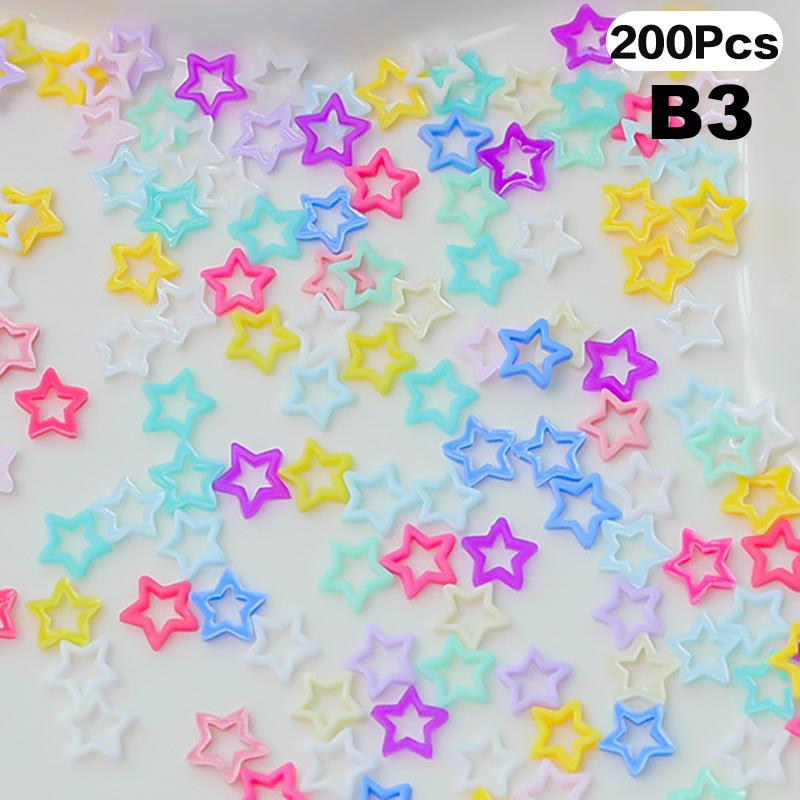 Gemischte Sterne Pfirsich Herz Form Farbige Nagel Dekoration Nette Harz Stereoskopischen Nagel Zubehör Nagel Malerei Nagel Salon Diy