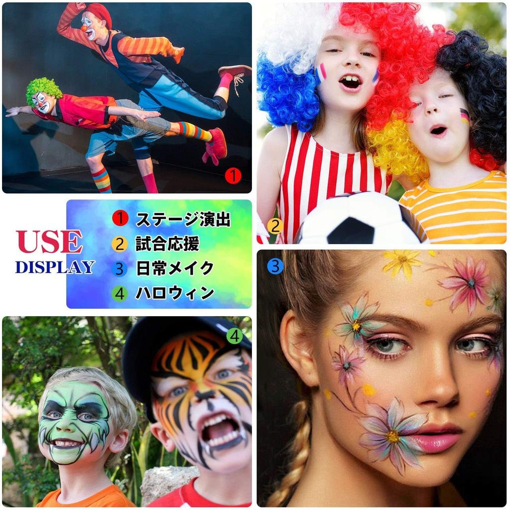 Sucodver Gesichts- und Körpermalstifte, 12 Farben, Wasserbasiert, Wachsmalstift-basiert, Schwangerschaftsmalerei, Leicht abwaschbar, Perfekt für Halloween, Weihnachten,