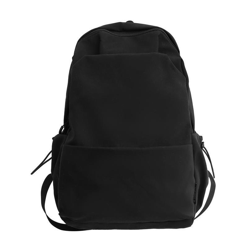 Schoolbag new large-capacity high-value junior high school student casual schoolbag Japanese and Korean version solid color fashionable simple