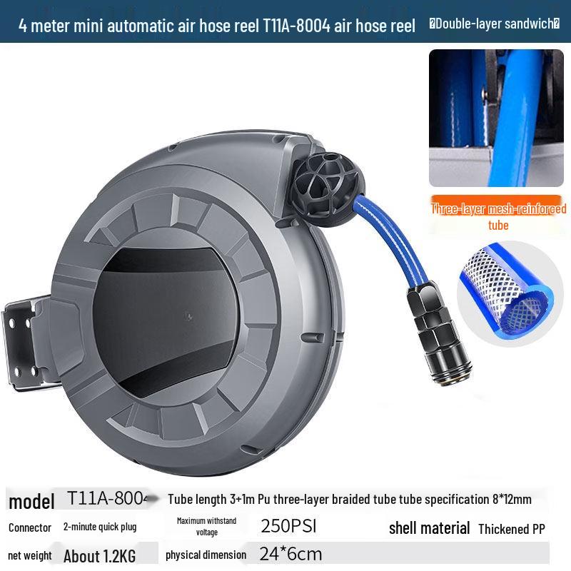 Automatic Mini Air Hose Reel CN plug (adapter included)