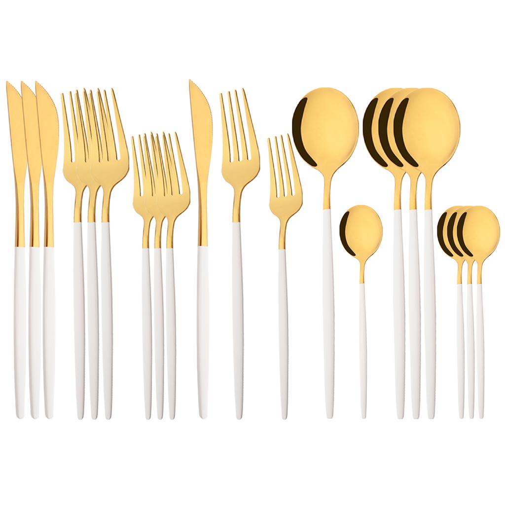 20 sztuk zachodnie czarne srebrne sztućce zestaw nóż widelec deserowy łyżeczka do herbaty zastawa stołowa ze stali nierdzewnej zestaw Party zestaw kuchenny