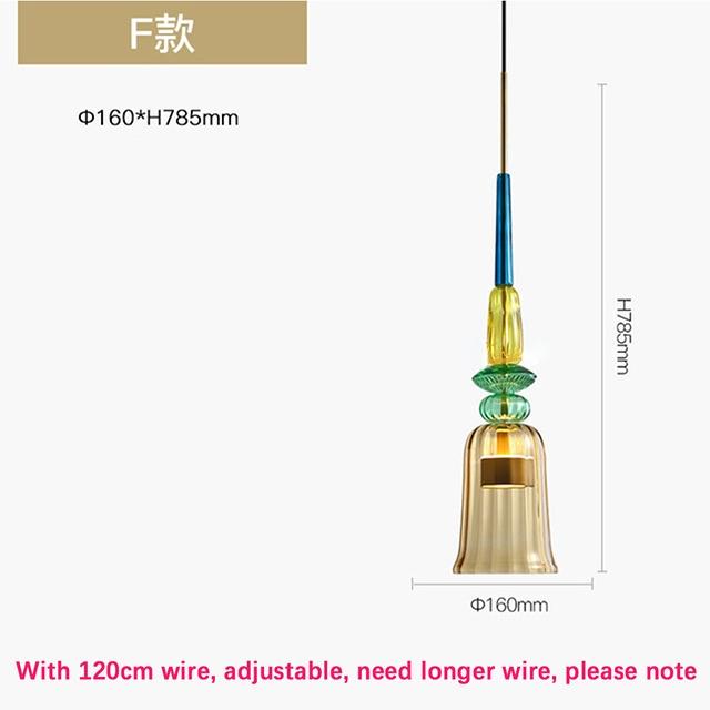 

Красочные светодиодные подвесные светильники для украшения дома, лампа для гостиной, спальни, комнатная стеклянная подвесная лампа, светильники F