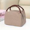 1pc Reusable Striped Outdoor Camping Lunch Bag, Pinic Bag, Tote Bento Bag for Outdoor Camping, School,Work