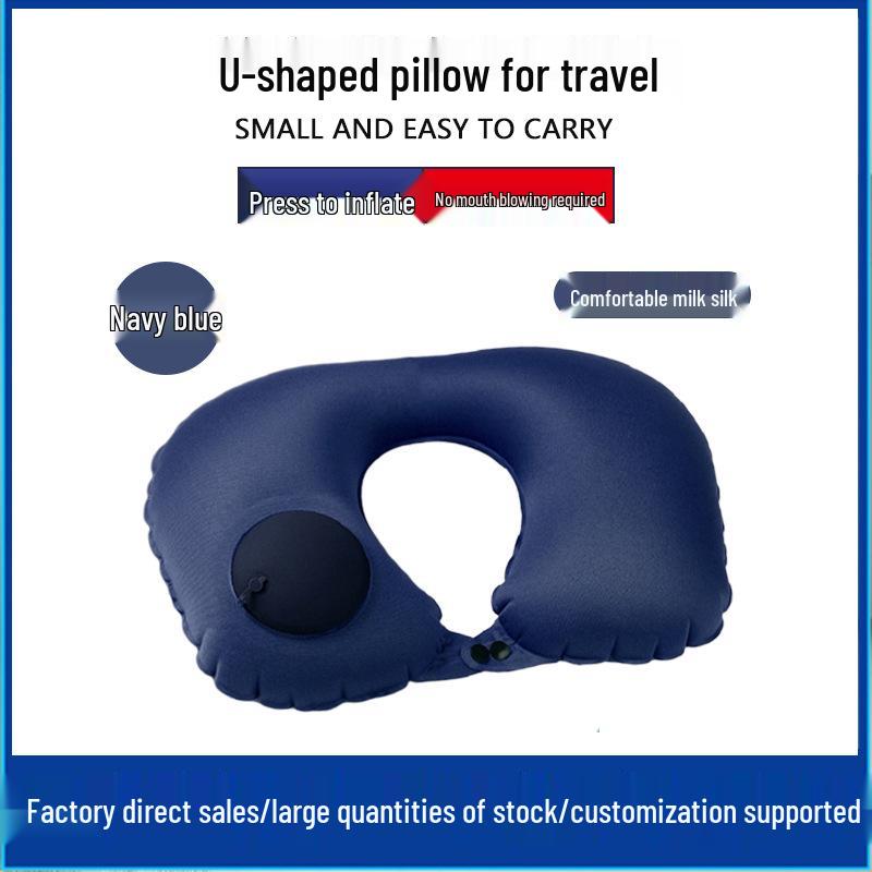 Inflatable U-Shaped Travel Pillow - Neck Support for Camping & High-Speed Rail
