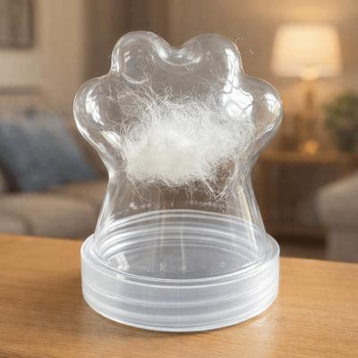 2 stuks transparante bewaarflessen voor dierenharen, stof- en luchtdicht, bewaarpotjes voor dierenharen met schattig design, plastic bewaarpotjes voor snacks