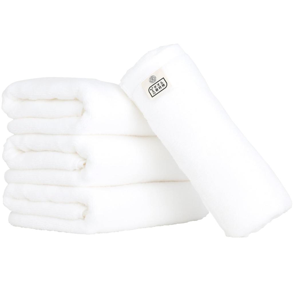Towel Laboratory Bath Set of Fast JapanTechnology [Air Softness] #027 Towels, White, 4, Fluffy, Soft, Medium-Weight, Volume, Lightweight, No-Twist
