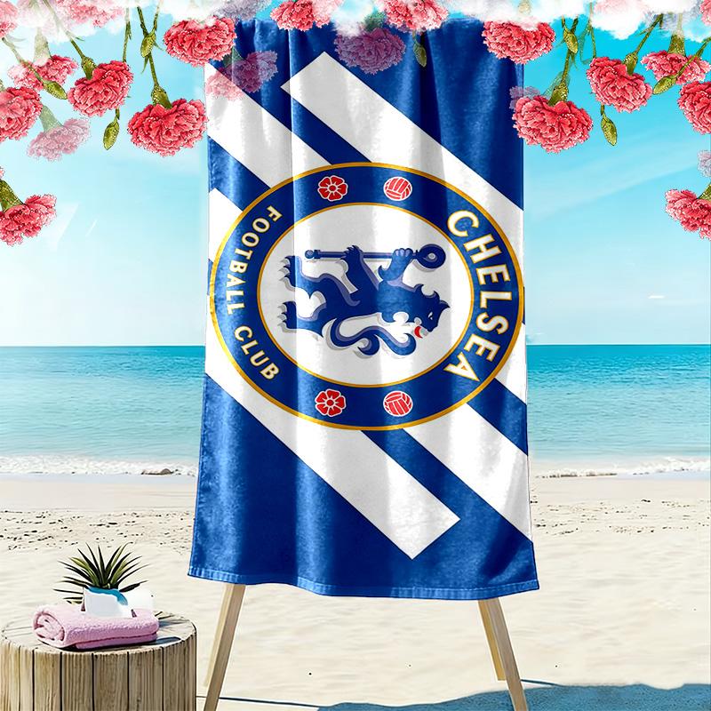 Chelsea F.C Print Beach Towel, Large Soft Quick Dry Towel for Beach Camping Swimming