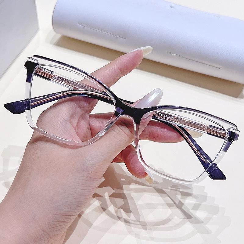 

Новые Модные Очки для Чтения Женские Ультралегкие Двухцветные Оправы Очки для Пресбиопии Очки Анти-синий Свет +5.5