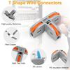 40PCS Lever Wire Connectors Kit 28-12 AWG, 3 Way T Shape Wire Connectors Electrical Splicing Kit and 1 in 1 Out DIY Mini Compact Wire Conductor Quick