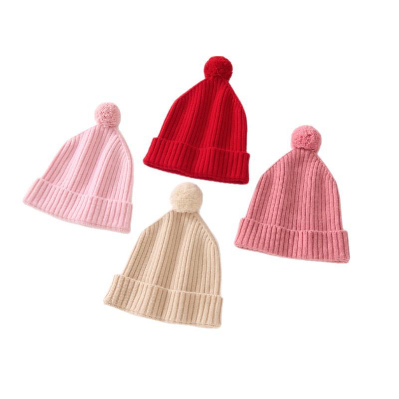 Cozy Cashmere Knit Baby Hat - Warm, Elastic, Solid Color for Autumn/Winter