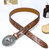 Vintage Western Belt Longhorn Bull Belt Buckle Belt Cowboy Belt With Big Buckle Jeans Belt Leather Belt Beaded Belt
