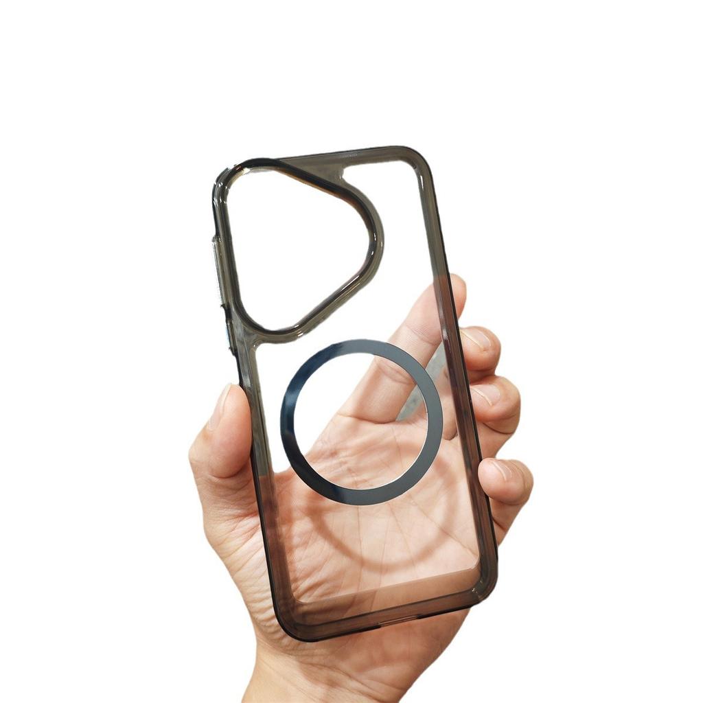 Applicable to Huawei Pura70ultra laser magnetic mobile phone case mate60 anti-drop DIY acrylic space case