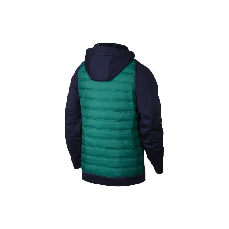 Nike Warm Colorblock Sports Training Hooded Cotton Jacket Men Outerwear Blue Green BV6299-498