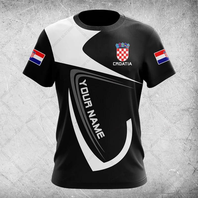 T-shirt personalizzate con grafica teschio emblema della Croazia T-shirt casual estive per uomo donna e bambino T-shirt oversize streetwear a maniche corte