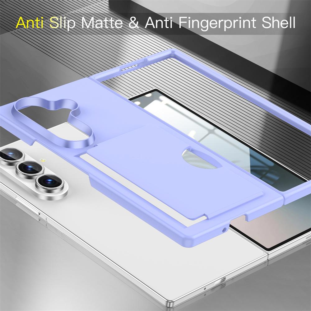 Matte Hard PC Card Slot Holder Shockproof Phone Case for Samsung Galaxy Z Fold 8 Ultra Fold 7 6 Folding Protective Back Cover