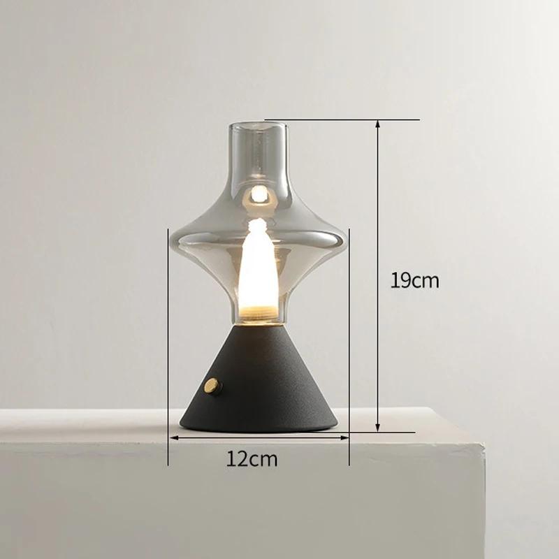 Oppladbart Led Nattlys Touch Soverom Nattlampe Soverom Studie Studie Nattbord Atmosfære Dekorasjon Glass Led bordlamper