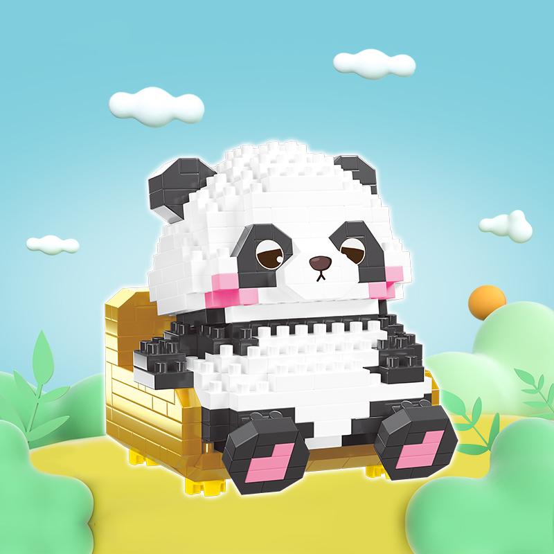 

Domibro мини милые панды микро строительные блоки 3D алмазная модель животные кирпичи DIY городские строительные игрушки для детей подарок Panda9-355Pcs