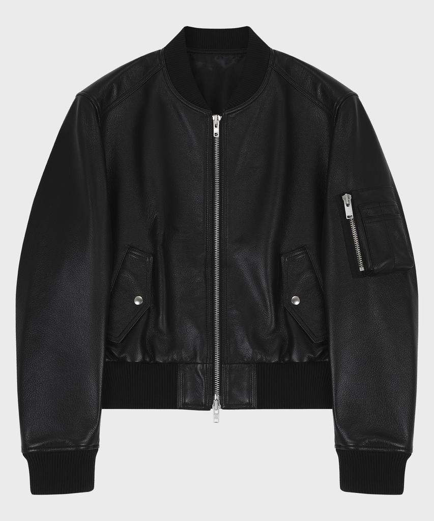 Noirer Cow Leather Ma-1 Blouson (Black)