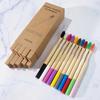 Bamboo Toothbrush Set for Kids & Adults - Round Handle (4, 5, 8, 10 pcs) with Optional Logo