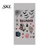 And Skull Cling Halloween Electrostatic Glass Stickers, Demon Blood Handprints Bats Scary Window Outline Decal Clings, Spooky Stickers for Doors