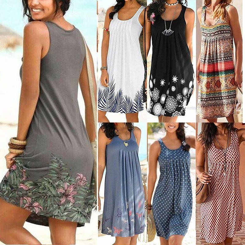 Stylish Women Boho Summer Beach Midi Dress With Gorgeous Floral Print And Loose Fit