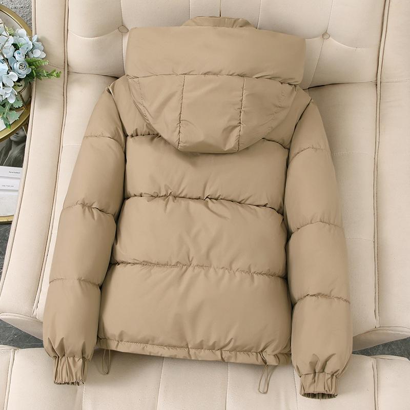 Módní krátká ležérní péřová bavlněná bunda dámská parky s kapucí korejský styl zimní bavlněné oblečení dámský kabát svrchní oděv