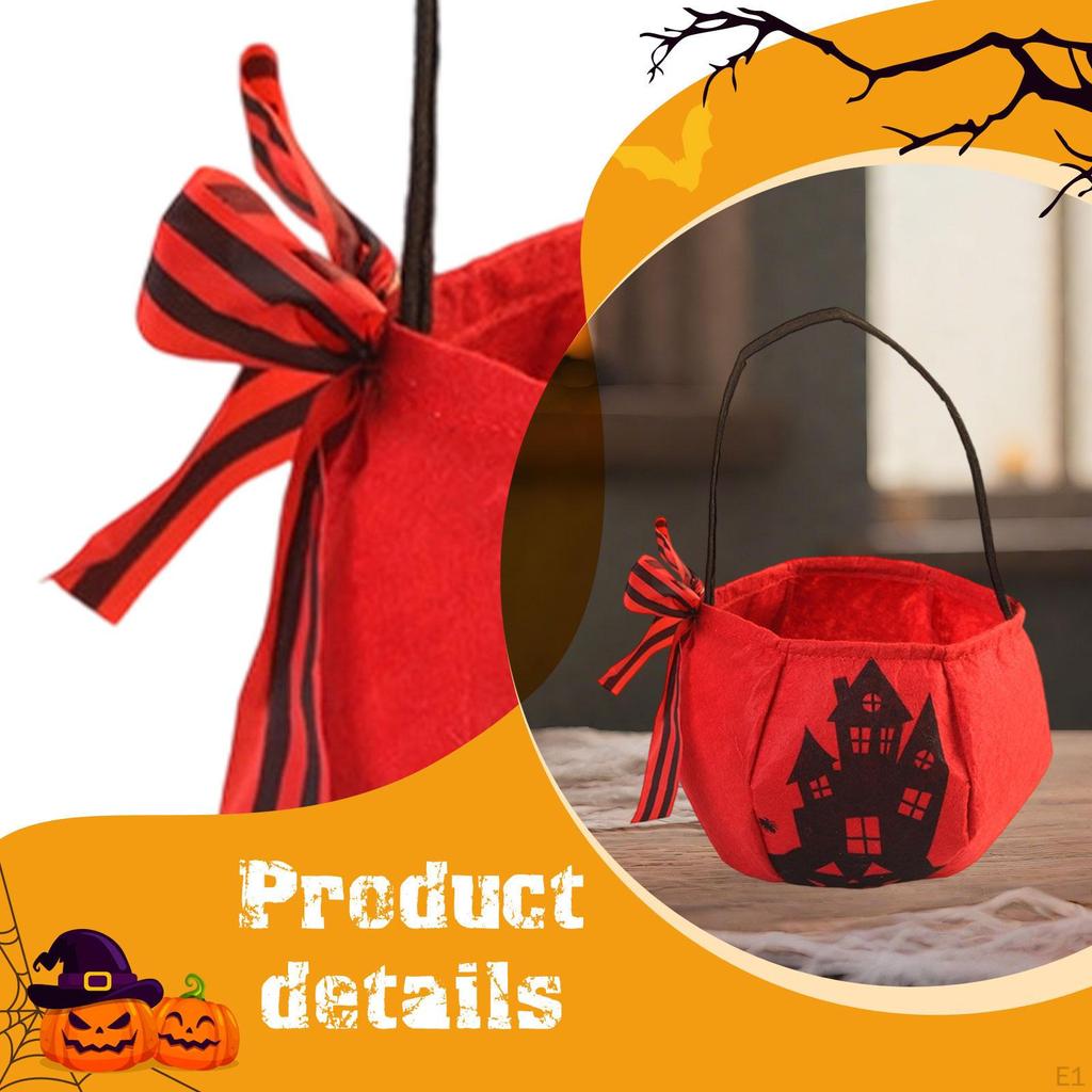 Halloween Trick or Treat Bag Candy Gifts Wrapping Carrying Handbag Reusable Grocery Goody Tote