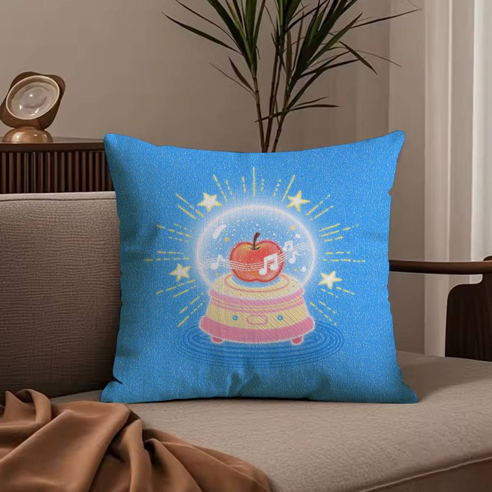 Anime Lucky Fruit Fun Pillow Case Anti-dustmite Pillowcase Invisible Zipper Silky Short Plush Sofa Cushion Cover