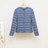 New Light and Thin Round Neck V-neck Down Jacket Women's Warm Liner Short Large Size Jacket Autumn and Winter Women's Collarless