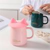 Cute Cat Ear Silicone Cup Lid Heat Resistant Leakproof Sealed Coffee Mug Cover Drinkware Accessories