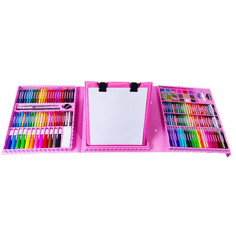 208-Piece Children's Art Set: Watercolor Pens, Oil Pastels, Paintbrushes, Colored Pencils