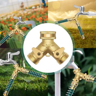 2 Way Garden Hose Splitters 3/4'' Y Way Connector Faucet Diverter Tap Hose Connector Hose Pipe