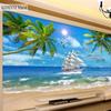 Strand-Kokosnussbaum-Wandbild, Meerblick, individuelle Fototapete für Wohnzimmer, Schlafzimmer, Wanddekoration, 3D-Wohnkultur