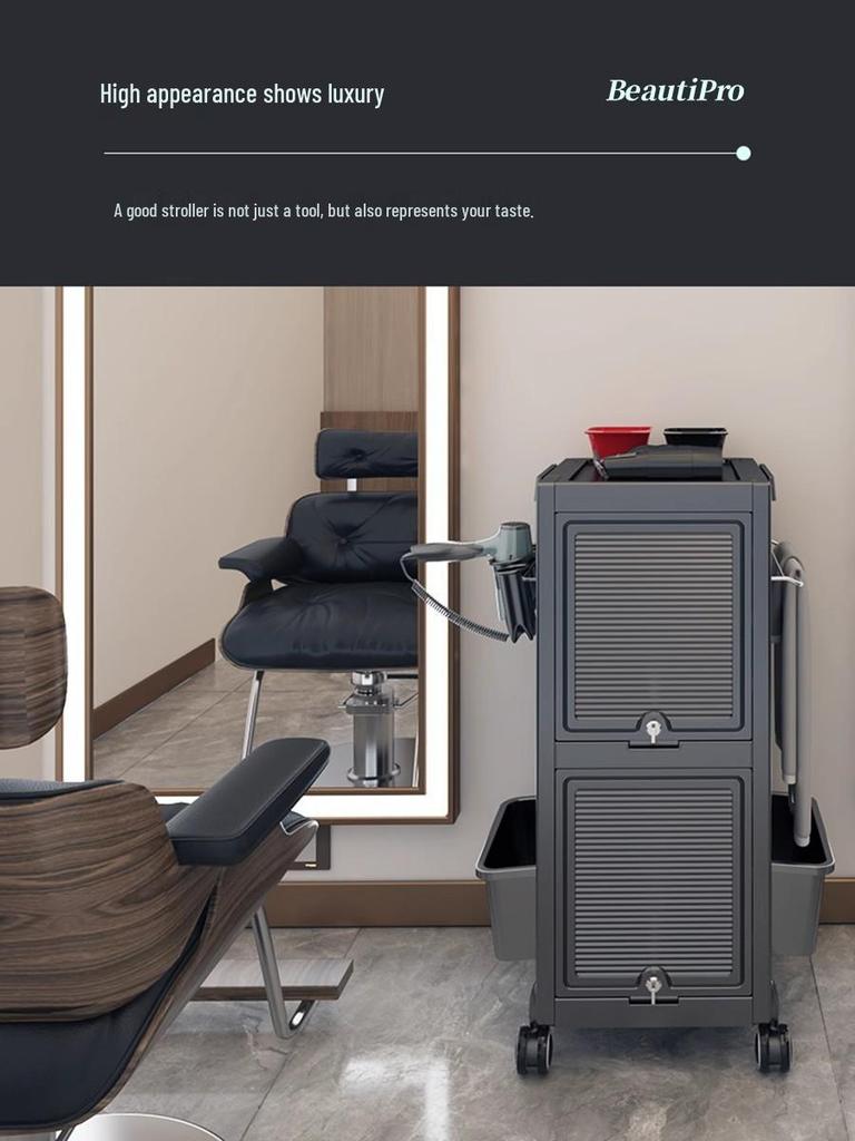 KingWin Hair Salon Storage Trolley: Drawer-Type Cart for Hairdressing Tools