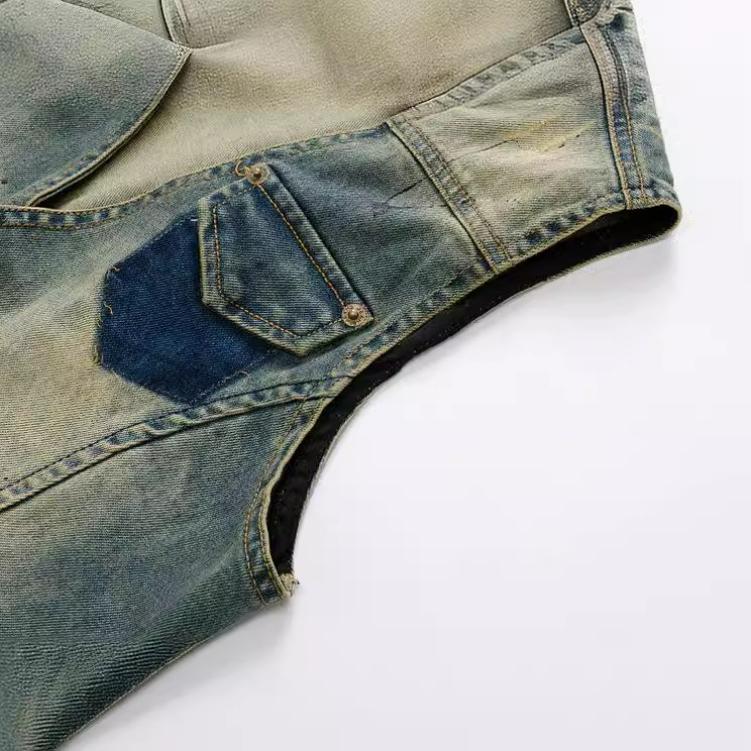 Slim Trend Men's Vest Men's Casual Men's Denim Vest Small Vest
