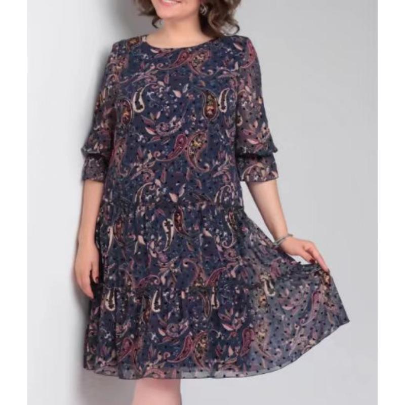 Women's Fashion Casual Print Dress Fashion Western Dress