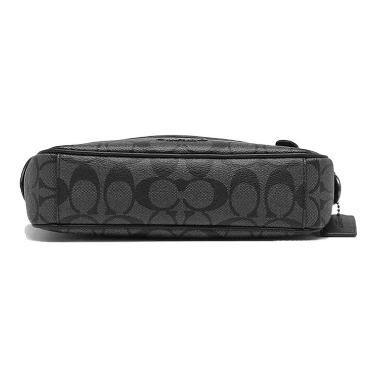 Coach Graham 24 Monogram Canvas And Leather Camera Bag Men Shoulder Bag Charcoal 4189-QBAF4