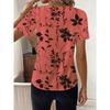 Fashion Casual Printed V-neck Top T-shirt for Women