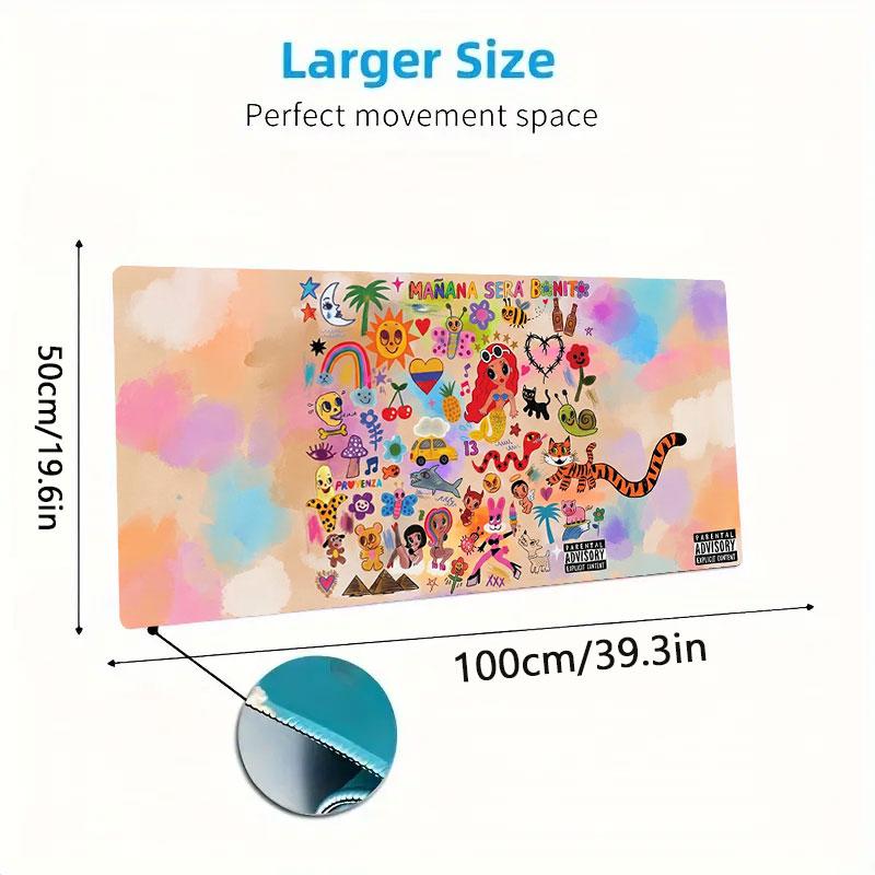 Karol G Large Size Mouse Pad Large Gaming Table Cushion Non-slip Laptop Tablet Big Mousepad XXL Mat Mini PC Playmat With Lock edge